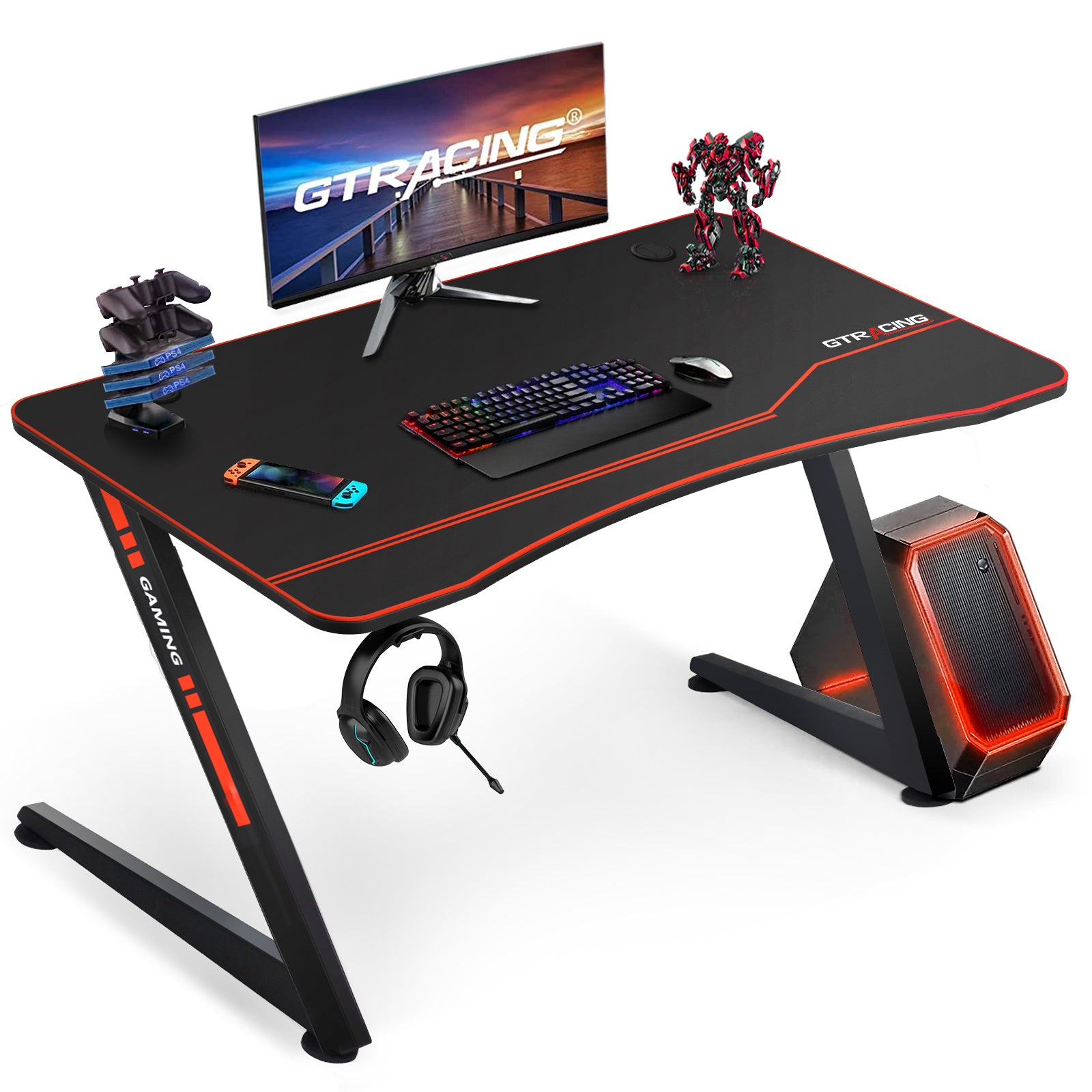 ゲーミングテーブル デスク 机と付属のネジのみ ゲーミングデスク シリーズ T字デスク Z09