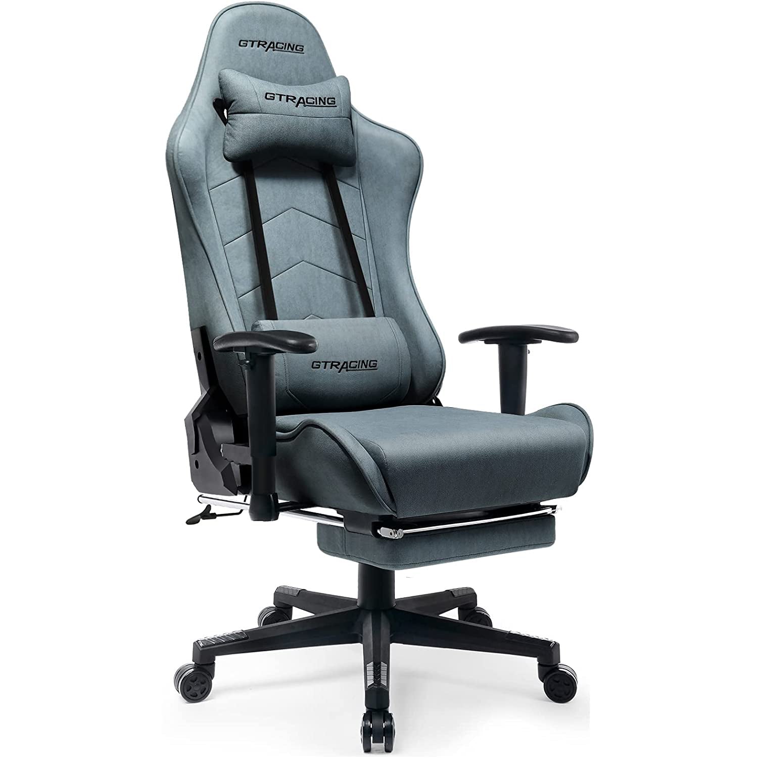 GT901-BLACK Gaming Chair with Footrest | GTRACING