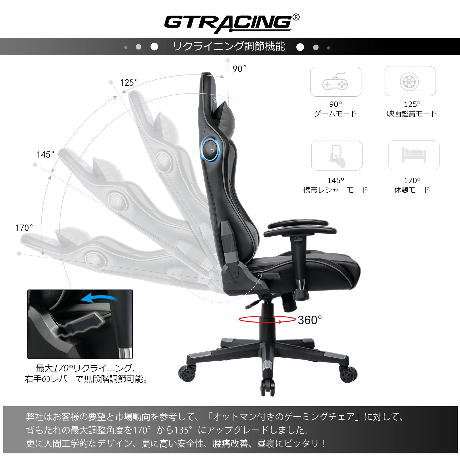 GT890M-BLUE Gaming Chair with Speaker | GTRACING – GTRACING（ジー