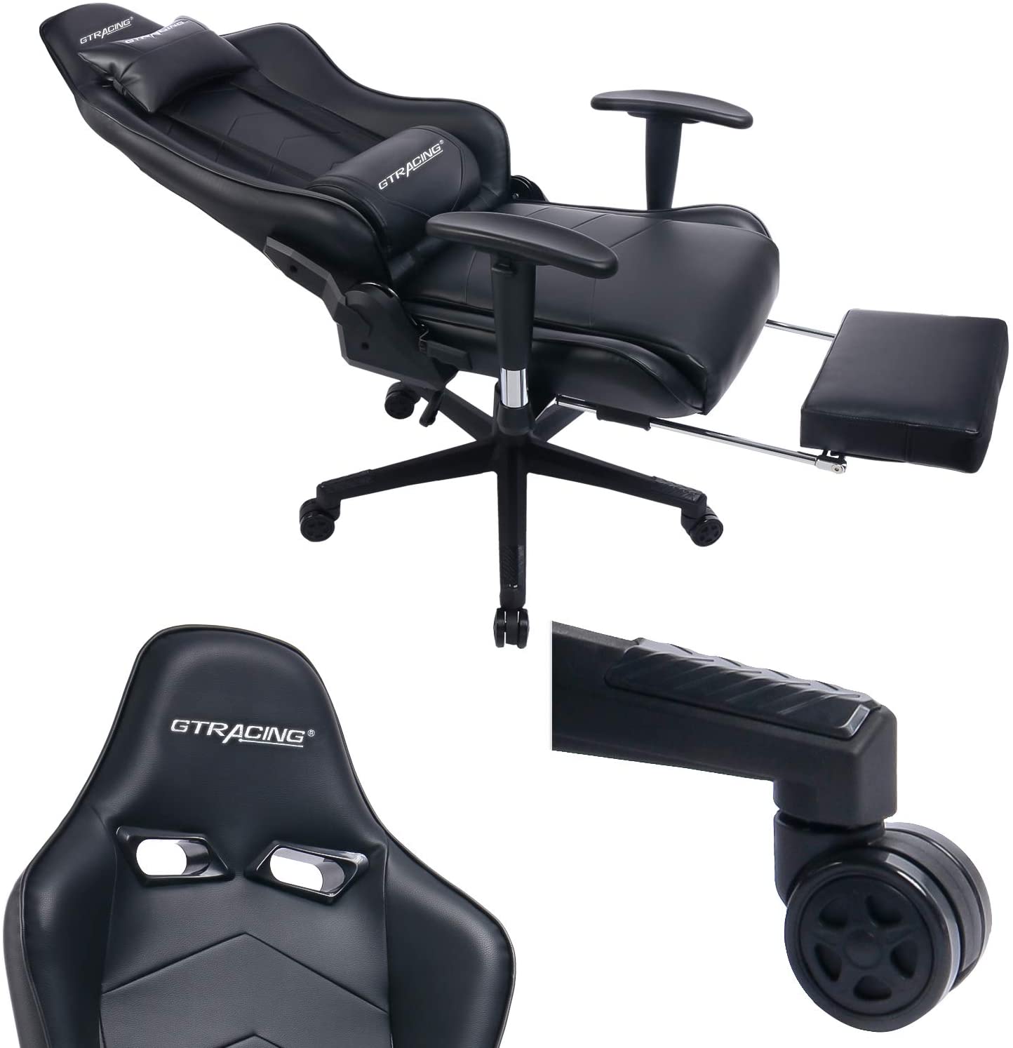 GT901-BLACK Gaming Chair with Footrest | GTRACING – GTRACING（ジー