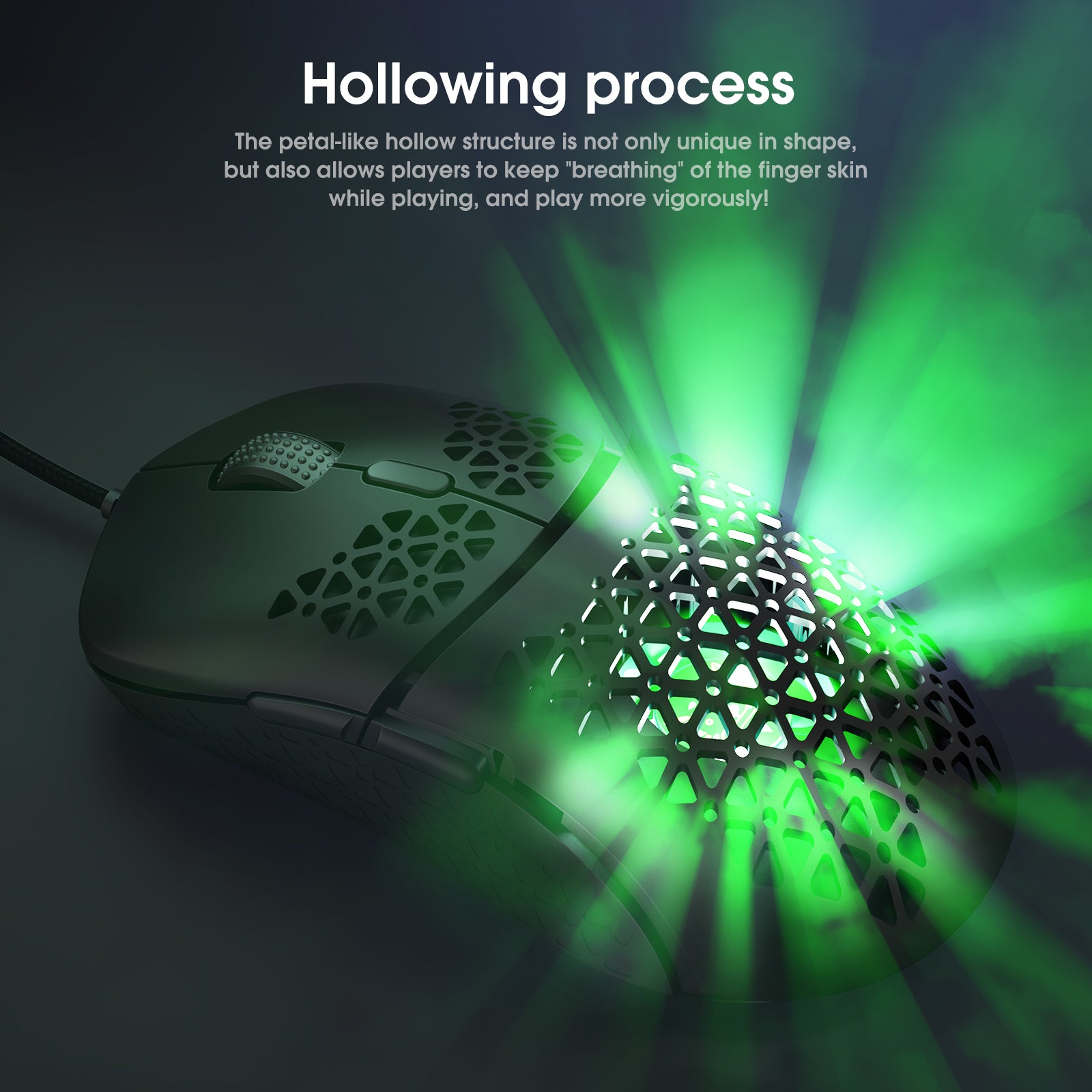 RGB WIRED GAMING MOUSE // Hollow Honeycomb Shell CW911 - GTRACING